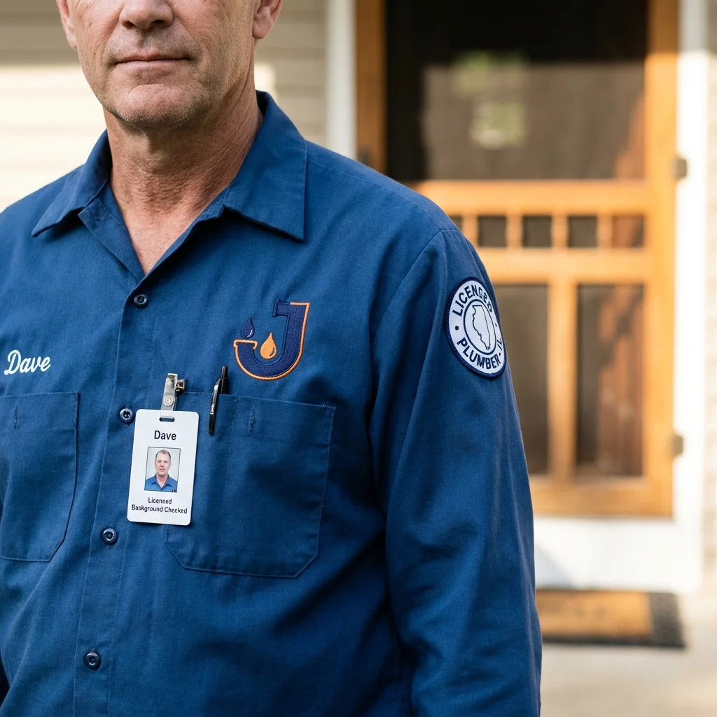 Licensed plumber showing ID badge in Black Diamond, WA